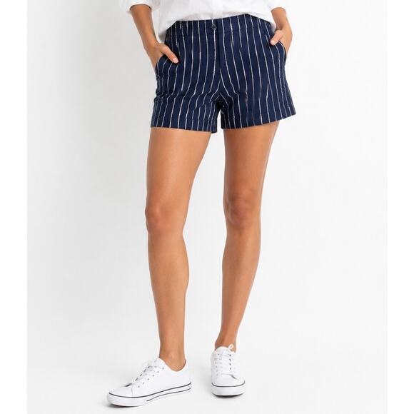 Nautica Pants - NWT Nautica Navy Seas Striped Mid Rise Twill Shorts Coastal Cotton Size 4 Med